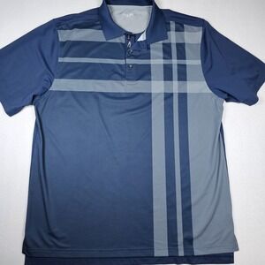 Bobby Jones X-H20 Polo Shirt Mens‎ XL Blue Gray Semi-Plaid Short Sleeve Golf